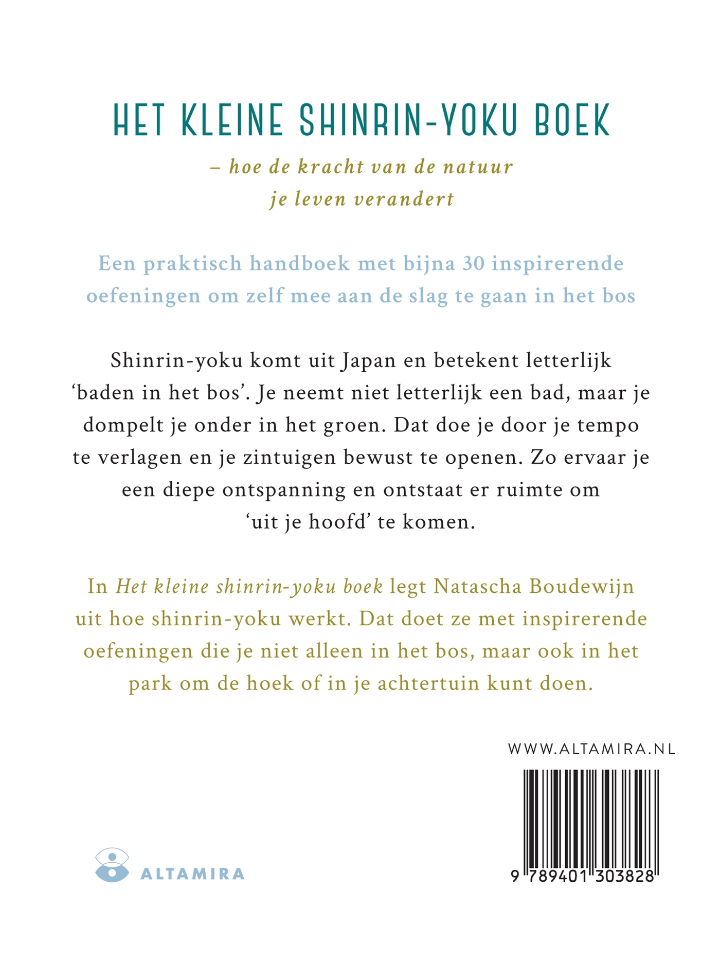 Achterkant van Het kleine Shinrin-yoku boek