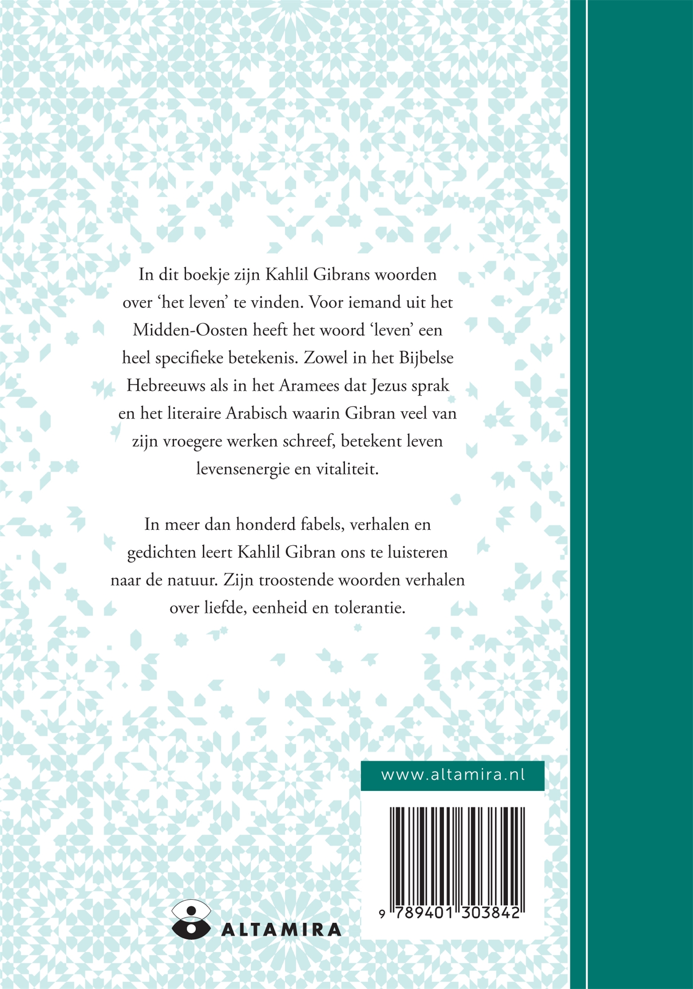 Achterkant van Een boekje over het leven