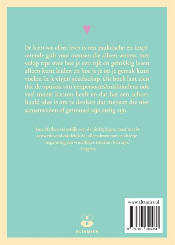 Achterkant van De kunst van het alleen leven