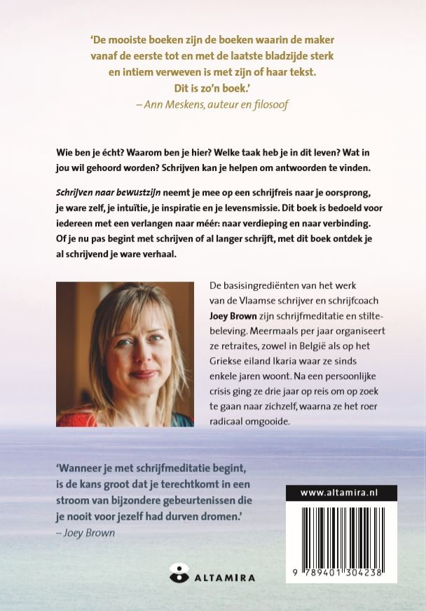 Achterkant van Schrijven naar bewustzijn