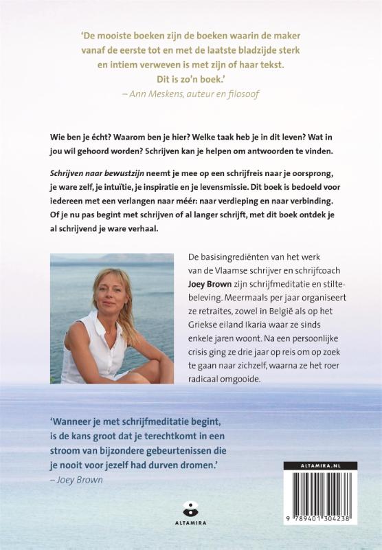 Achterkant van Schrijven naar bewustzijn