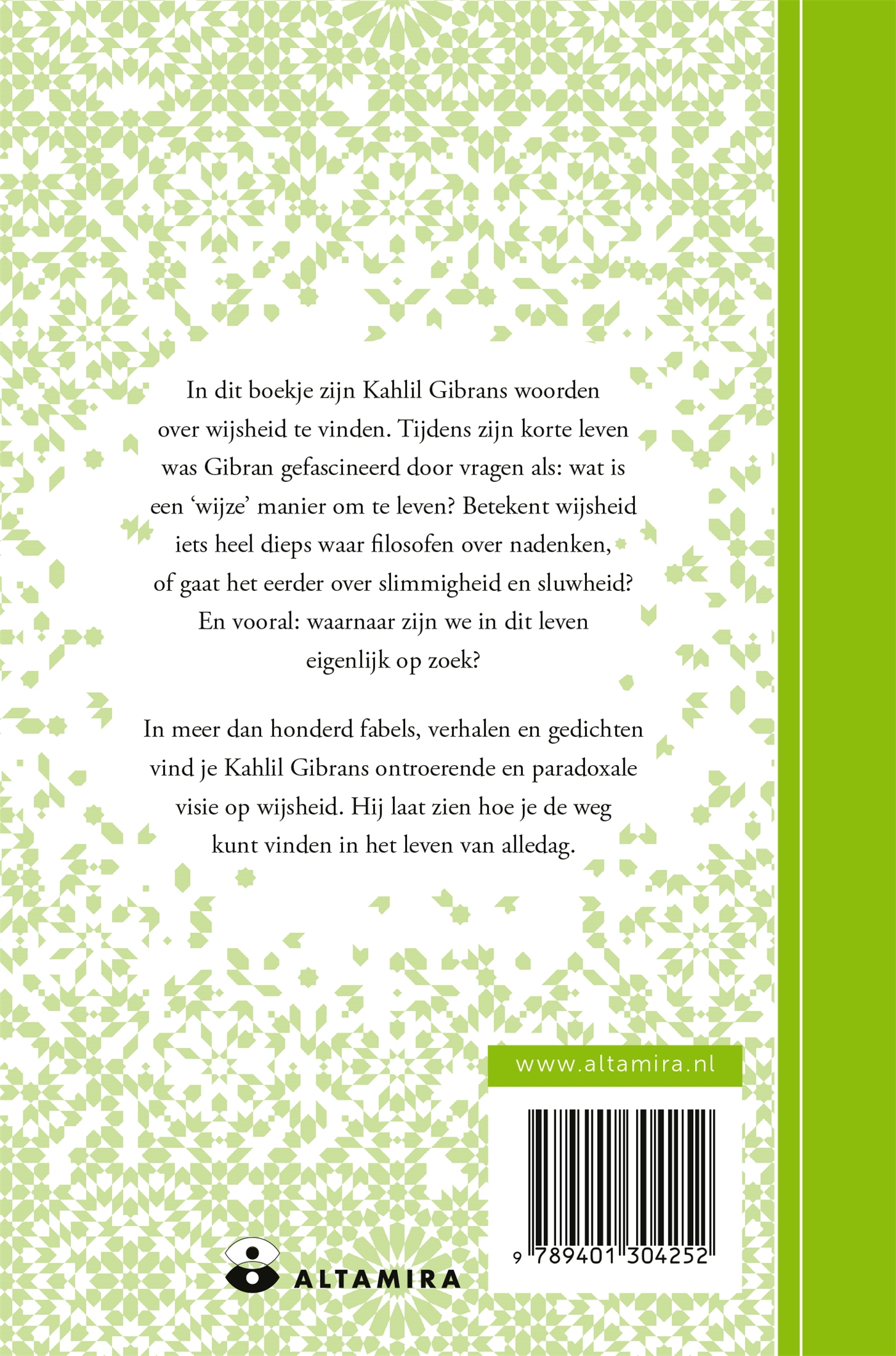 Achterkant van Een boekje over wijsheid