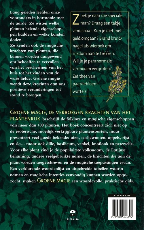 Achterkant van Groene magie