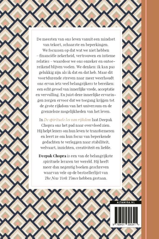Achterkant van De spirituele les van rijkdom