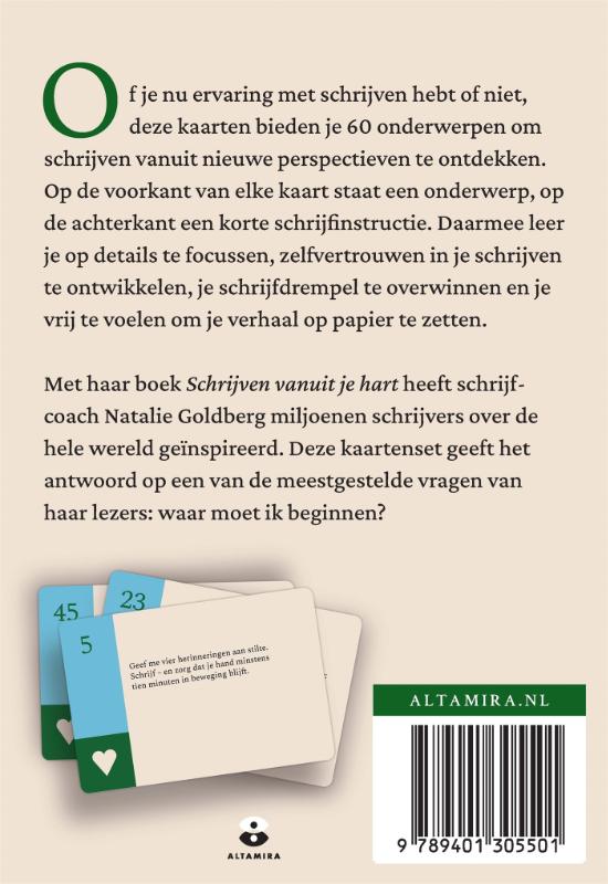 Achterkant van Schrijven vanuit je hart - kaartenset