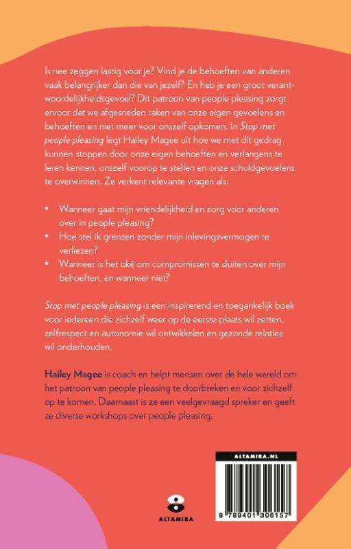 Achterkant van Stop met people pleasing
