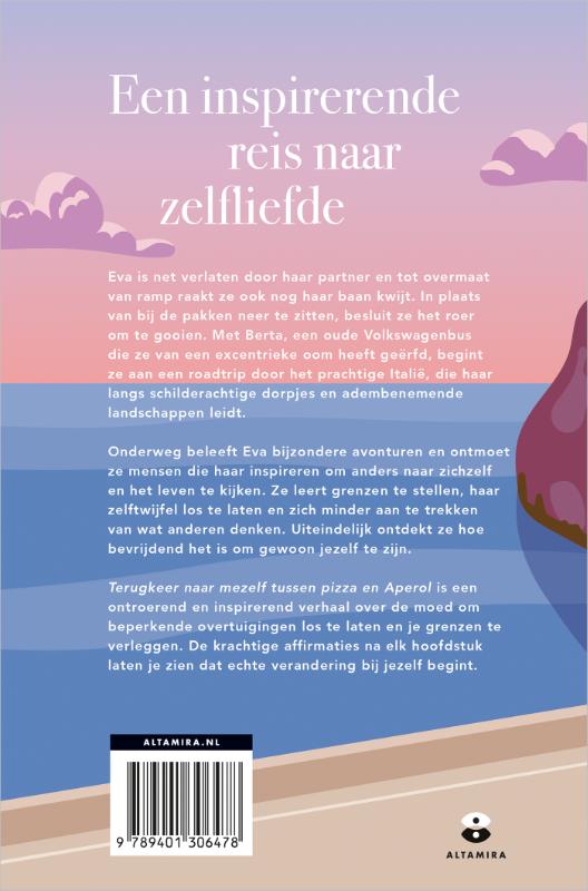 Achterkant van Terugkeer naar mezelf tussen pizza en Aperol