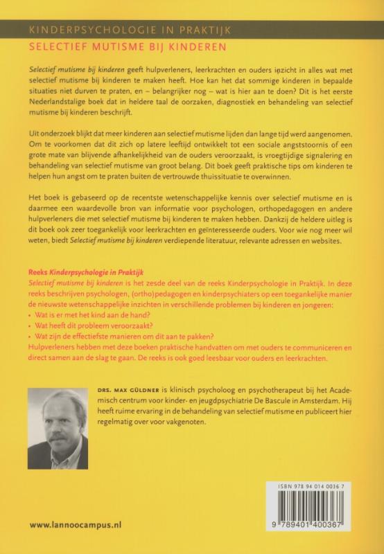 Achterkant van Selectief mutisme bij kinderen