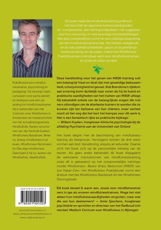 Achterkant van Mindfulness praktijkboek