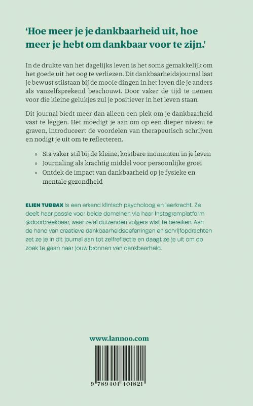 Achterkant van Therapy journal: Dankbaarheid