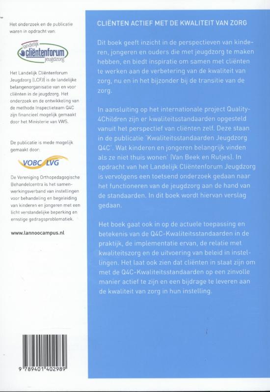 Achterkant van Clienten actief met de kwaliteit van zorg