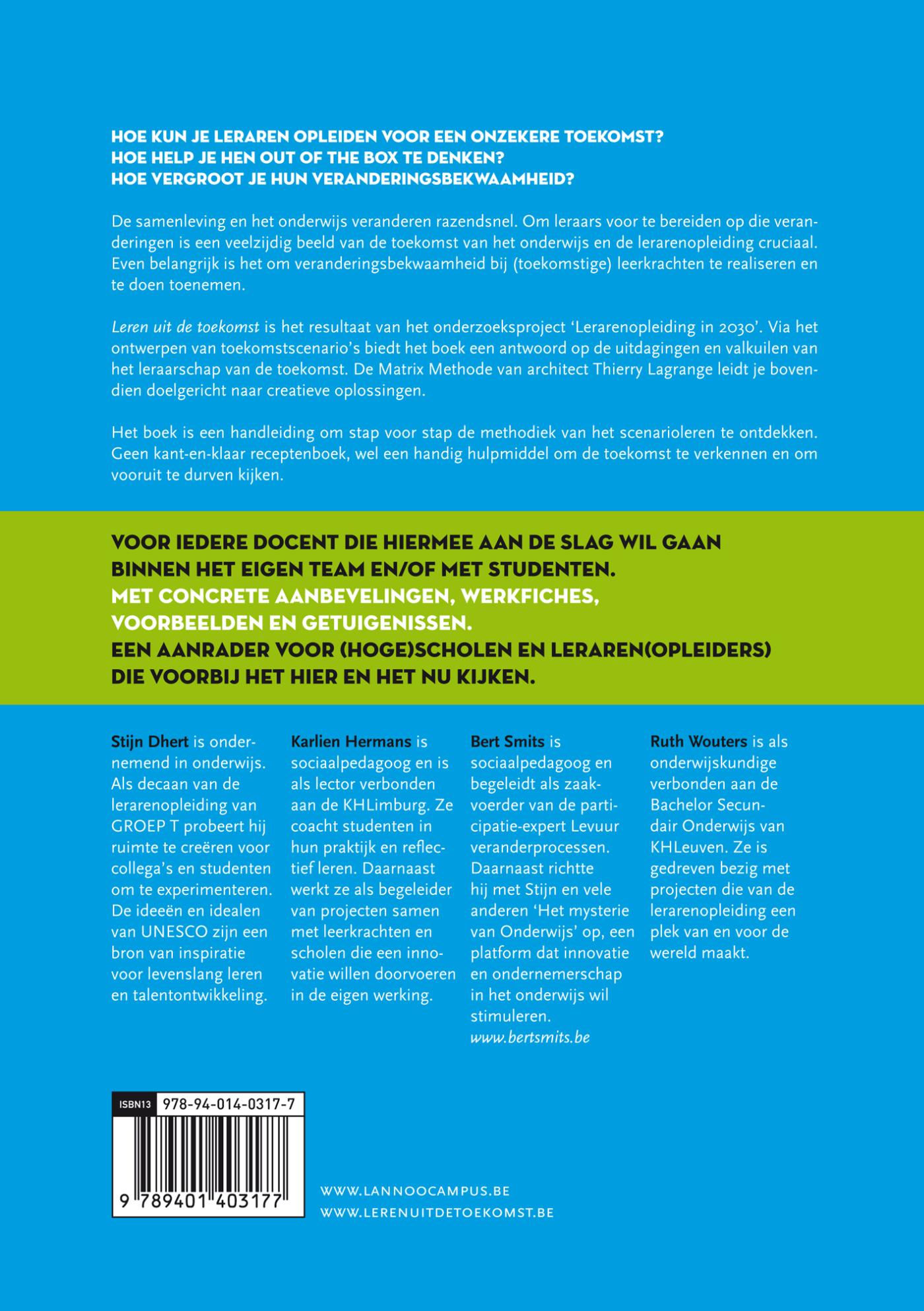 Achterkant van Leren uit de toekomst