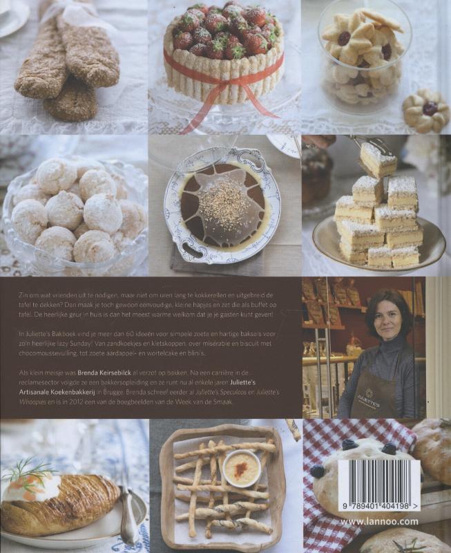 Achterkant van Juliette's bakboek