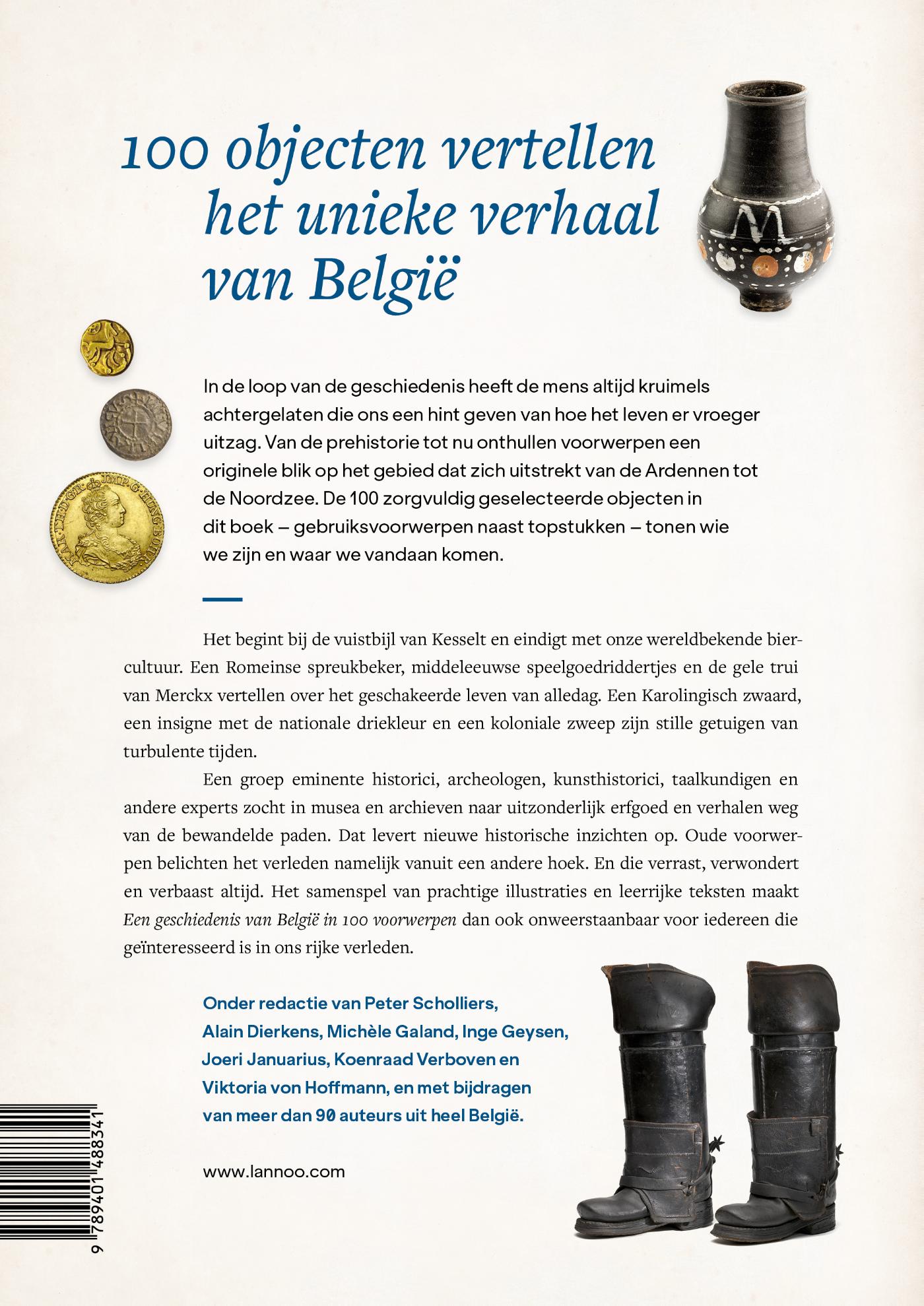 Achterkant van Een geschiedenis van België in 100 voorwerpen