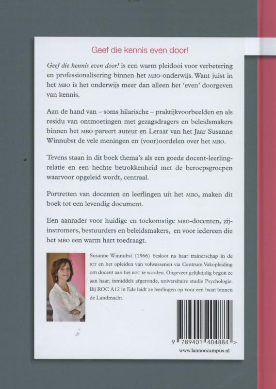 Achterkant van Geef die kennis even door!