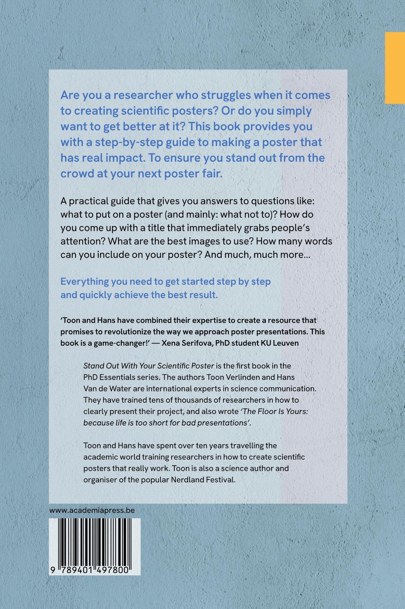 Achterkant van Stand Out With Your Scientific Poster