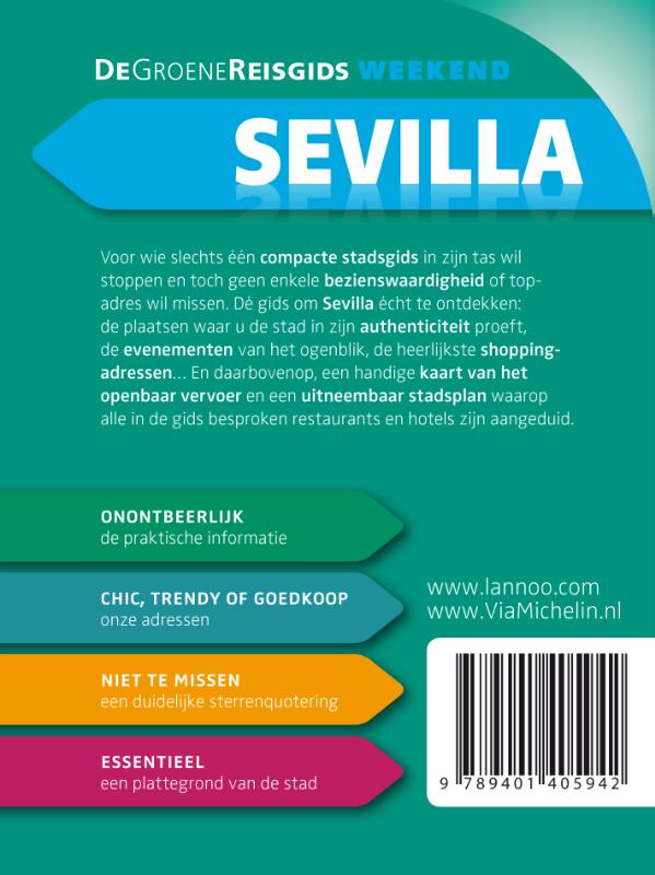 Achterkant van De Groene Reisgids Weekend - Sevilla