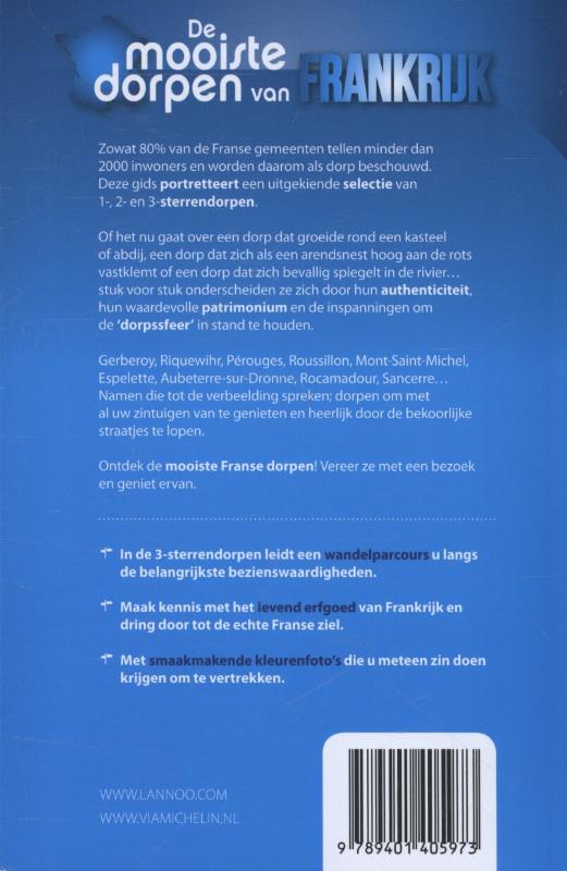 Achterkant van De mooiste dorpen van Frankrijk