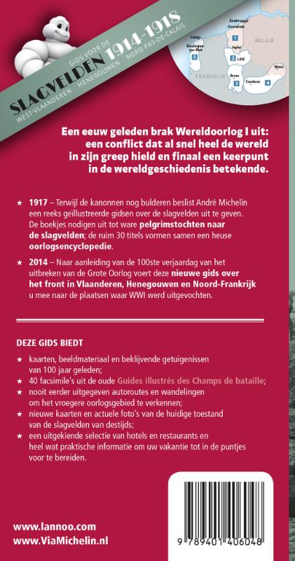 Achterkant van De slagvelden van '14-'18 in Vlaanderen en Artesie