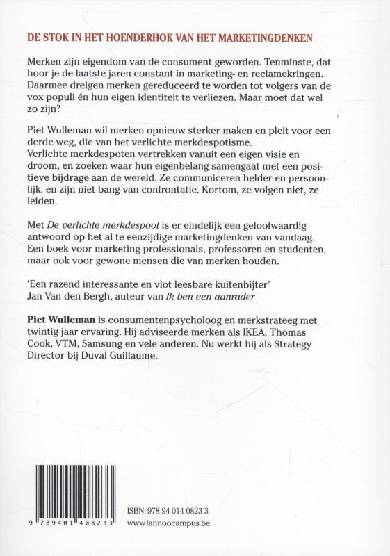 Achterkant van De verlichte merkdespoot