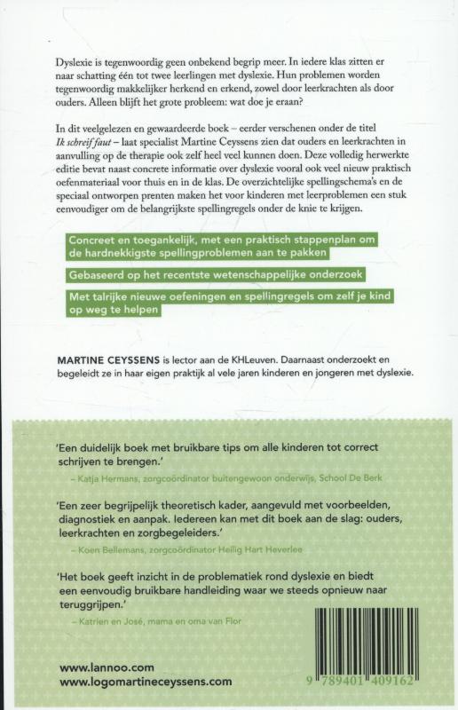 Achterkant van Mijn kind heeft dyslexie