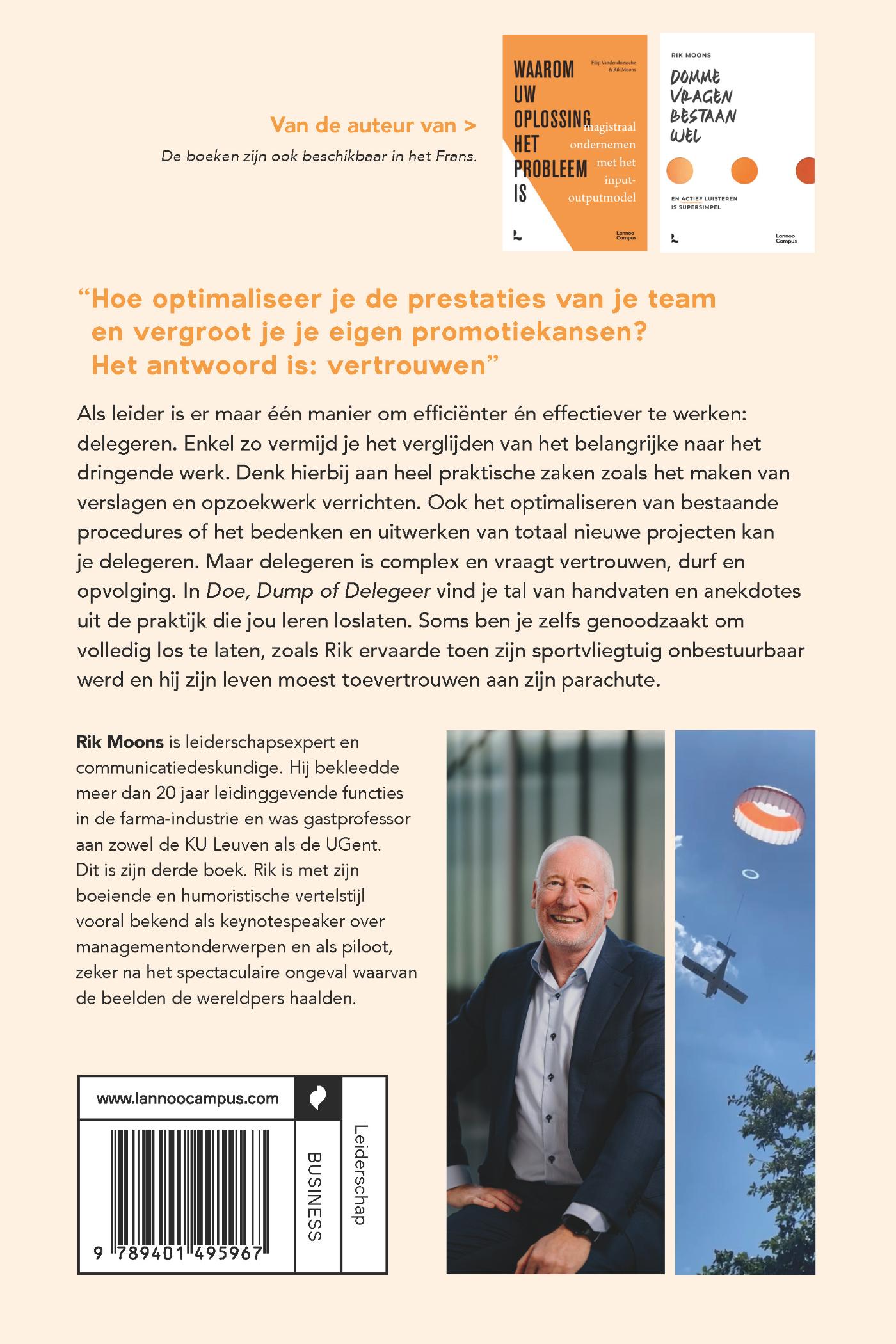 Achterkant van Doe, dump of delegeer