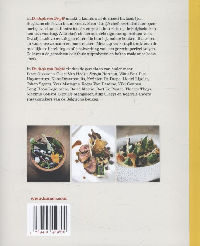 Achterkant van De chefs van Belgie
