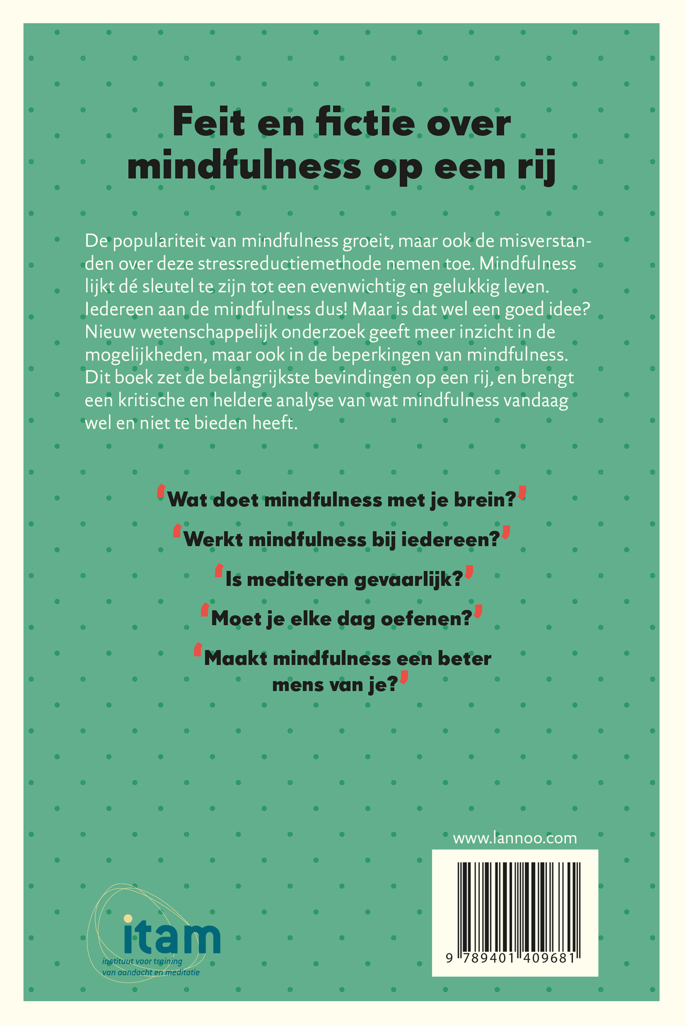 Achterkant van Mindfulness is goed voor alles