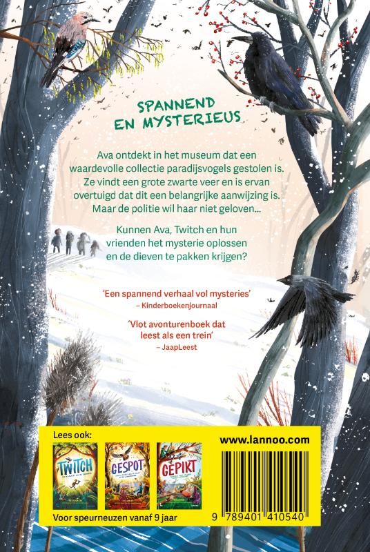Achterkant van Twitch & Ava en het mysterie van de paradijsvogels