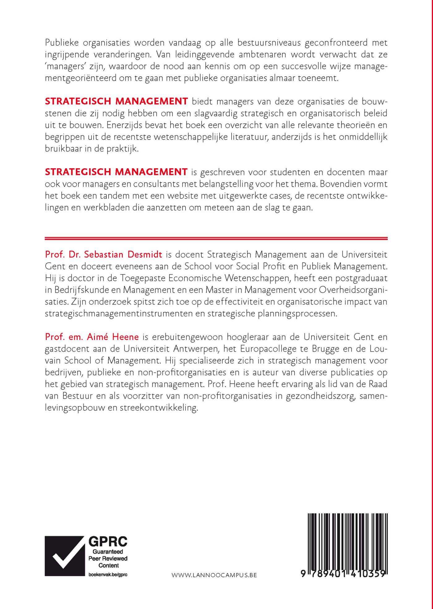 Achterkant van Strategisch management