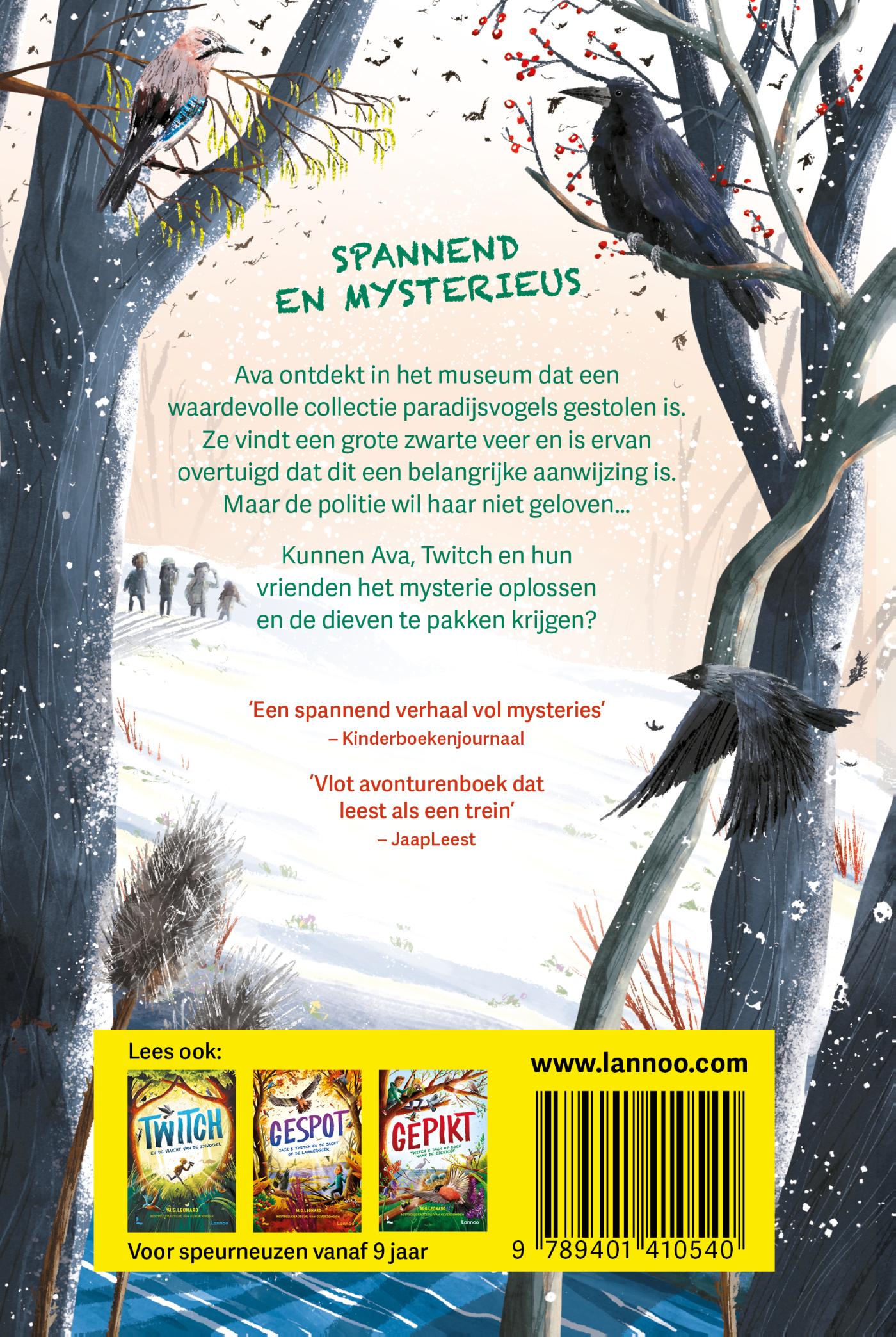 Achterkant van Twitch & Ava en het mysterie van de paradijsvogels