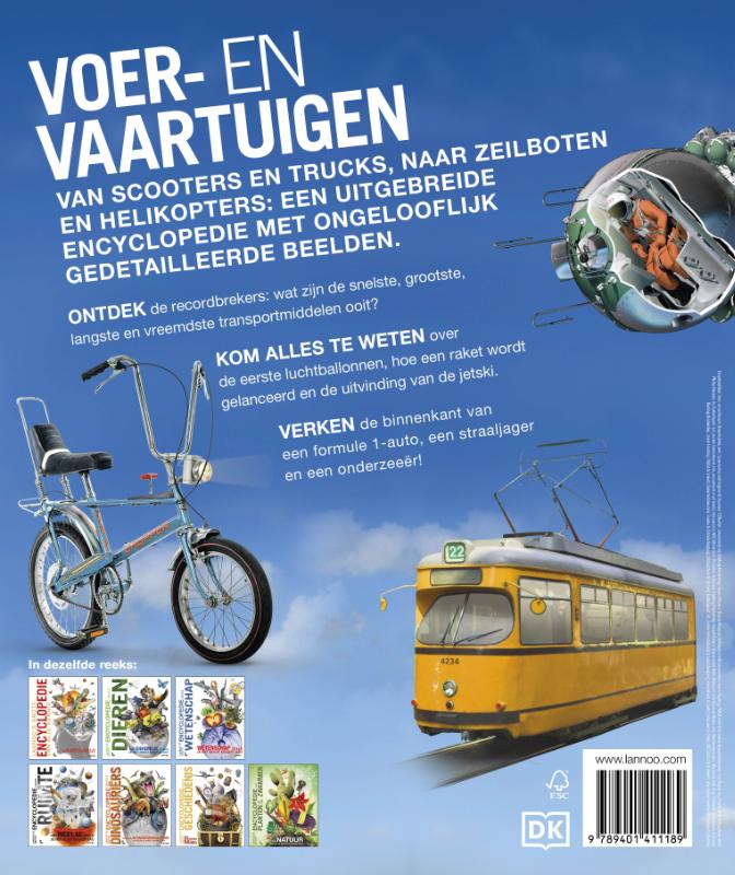 Achterkant van Lannoo's grote encyclopedie van alle voer- en vaartuigen