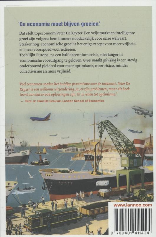 Achterkant van Groei maakt gelukkig