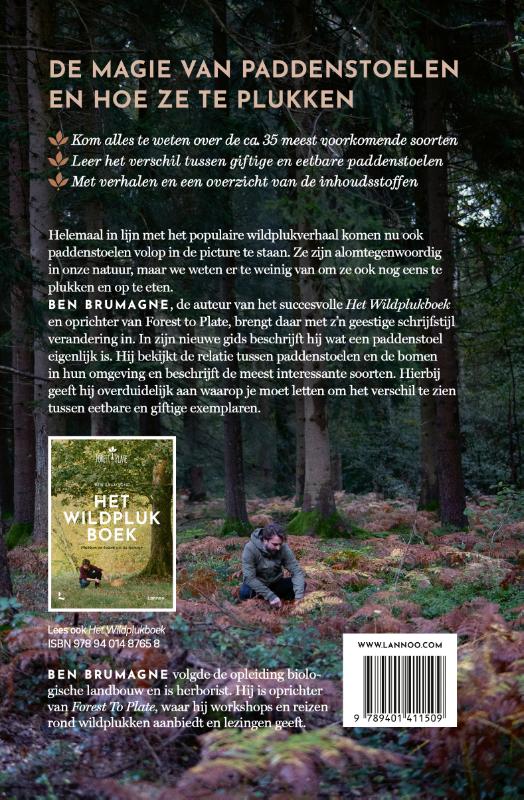 Achterkant van Het Wildplukboek voor paddenstoelen