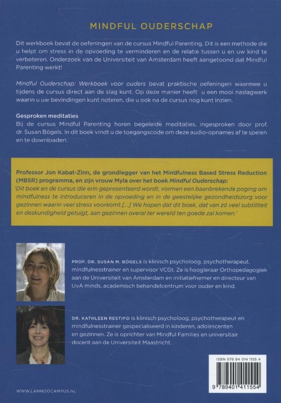 Achterkant van Mindful ouderschap