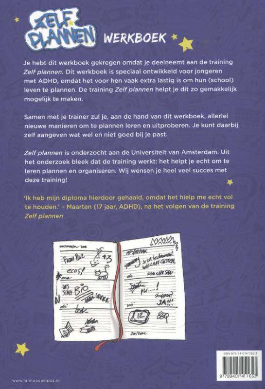 Achterkant van Zelf plannen werkboek