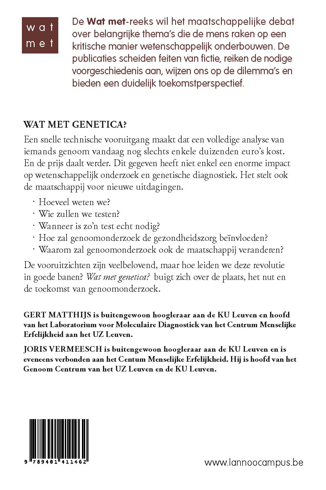 Achterkant van Wat met genetica?