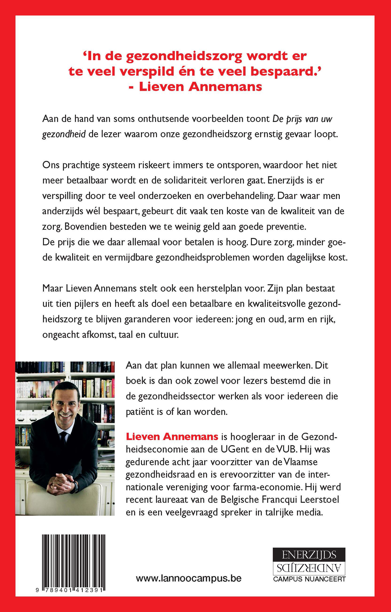 Achterkant van De prijs van uw gezondheid