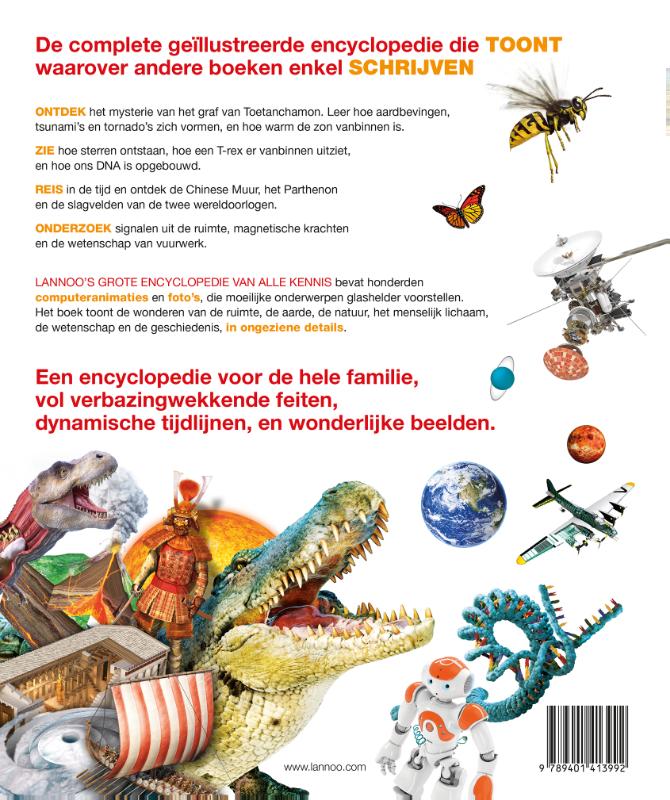 Achterkant van Lannoo's grote encyclopedie van alle kennis