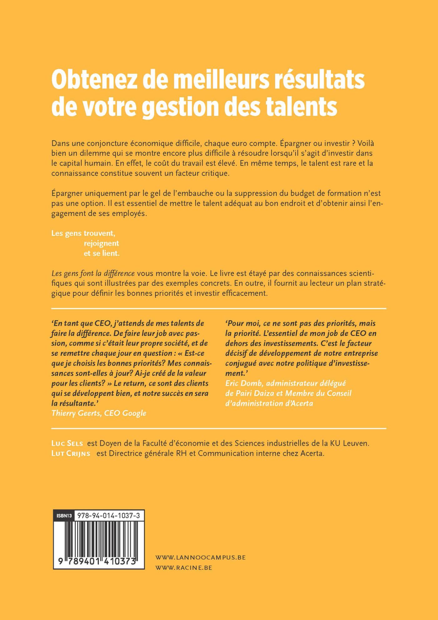 Achterkant van Les gens font la difference