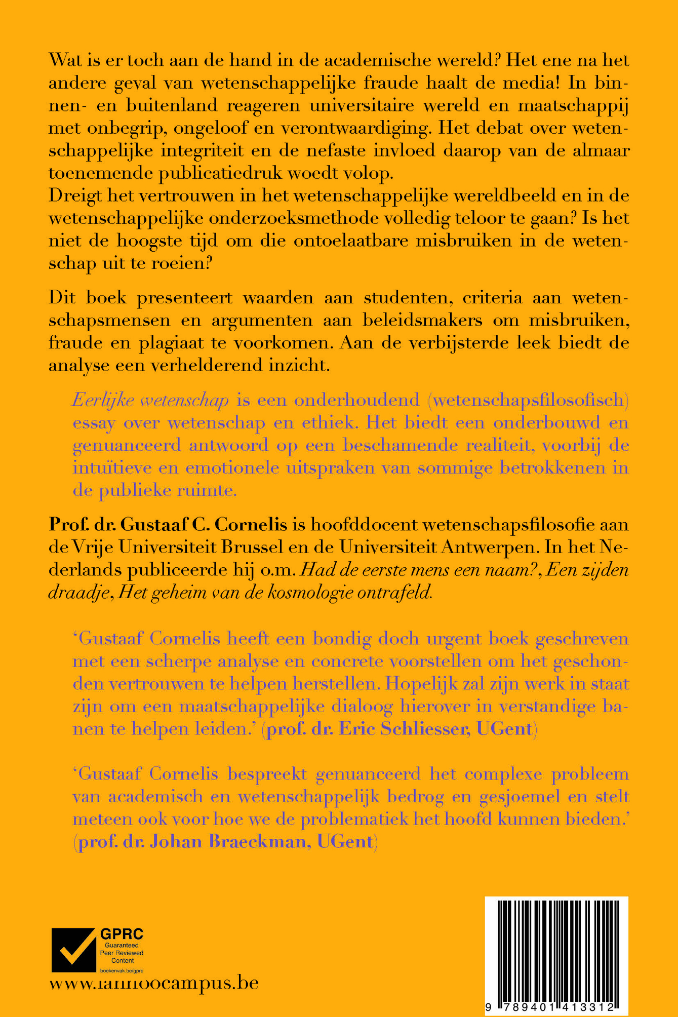 Achterkant van Erlijke wetenschap