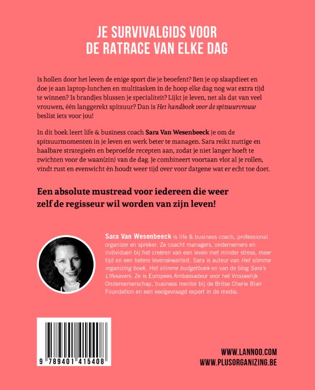 Achterkant van Het handboek voor de spitsuurvrouw