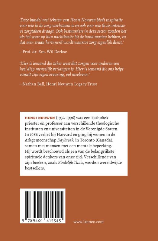Achterkant van Een spiritualiteit van de zorg