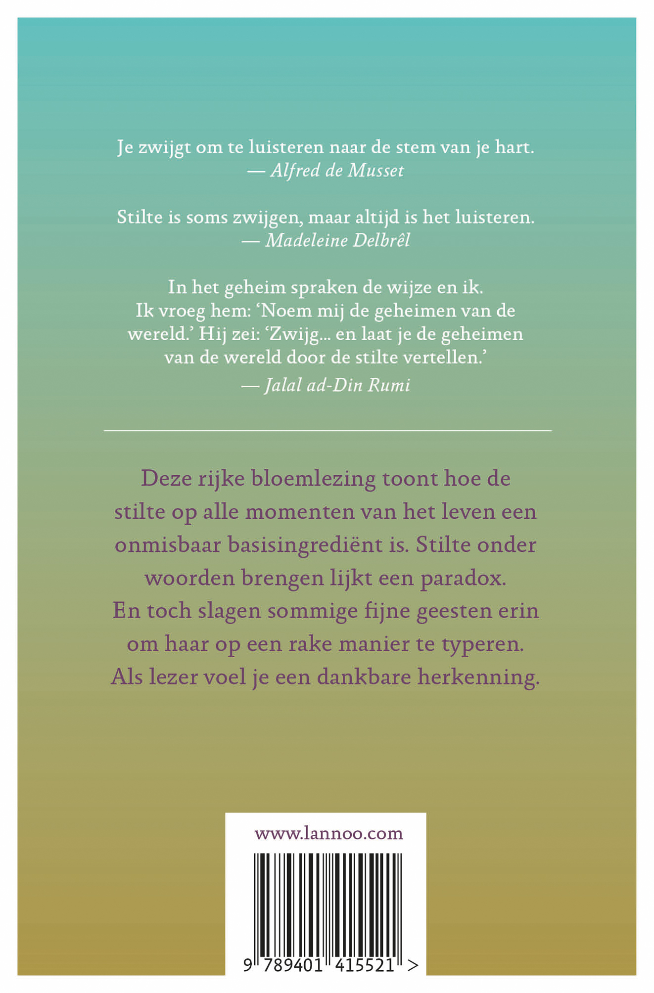 Achterkant van De stem van de stilte