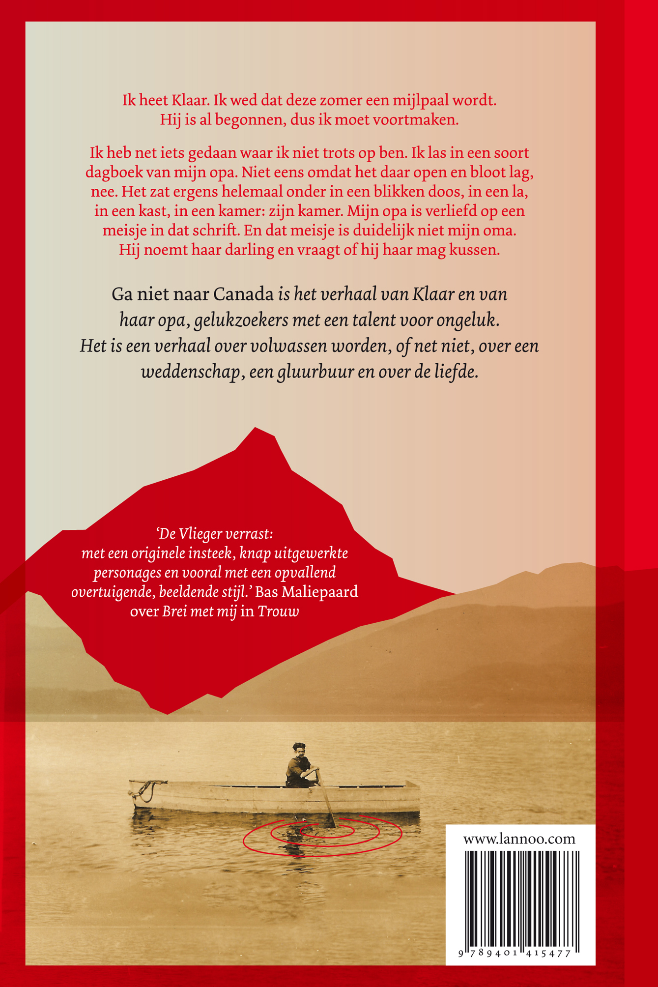 Achterkant van Ga niet naar Canada