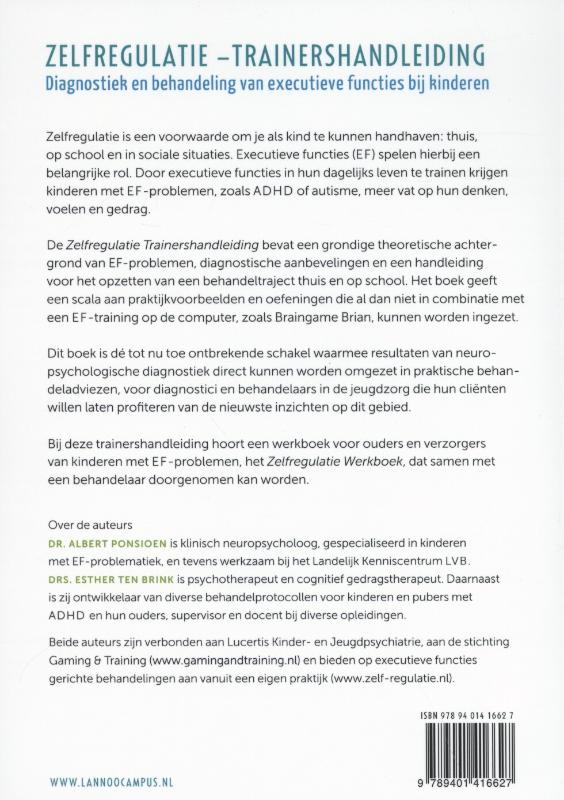 Achterkant van Zelfregulatie trainershandleiding