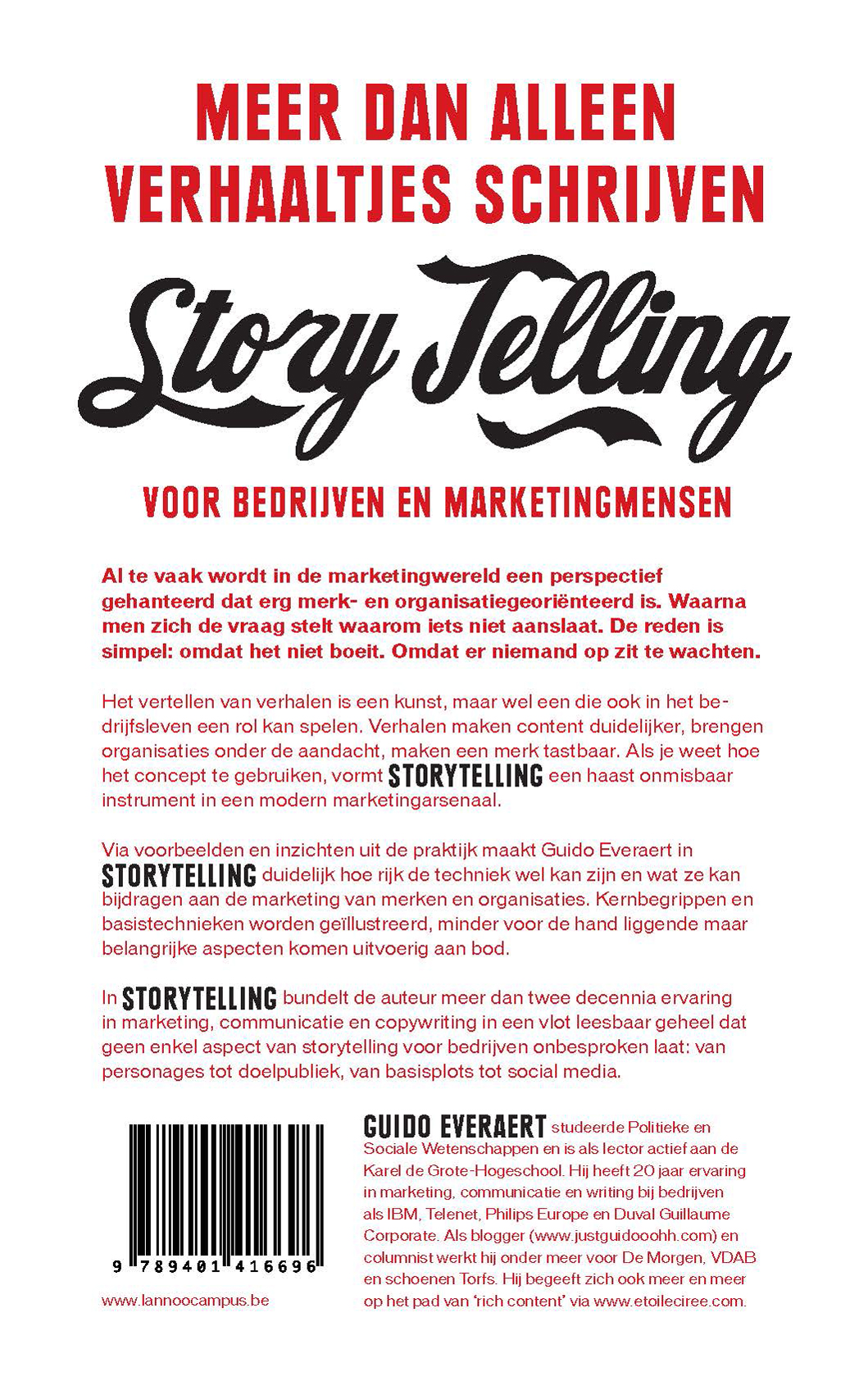 Achterkant van Story Telling