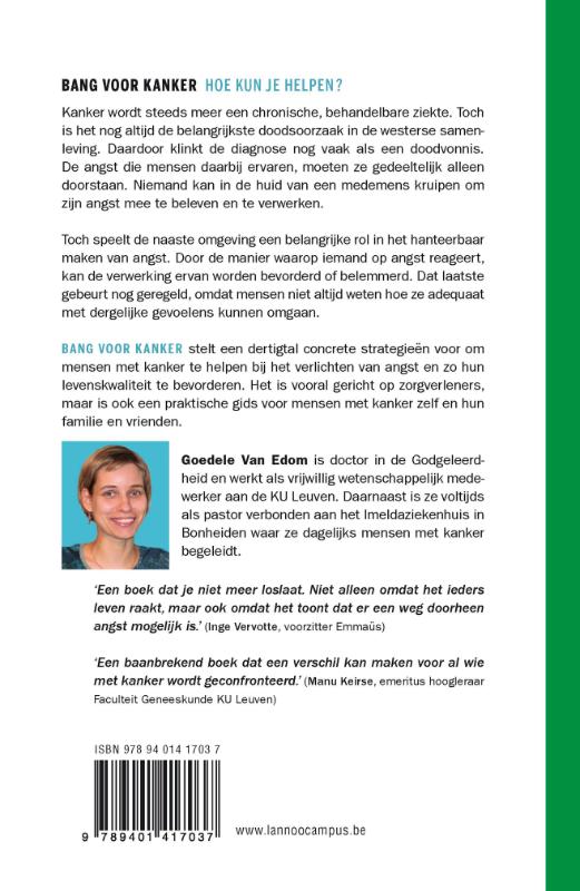Achterkant van Bang voor kanker
