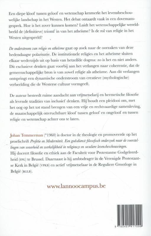 Achterkant van De onderstroom van religie en atheisme