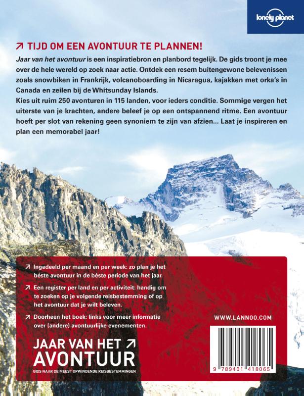 Achterkant van Jaar van het avontuur